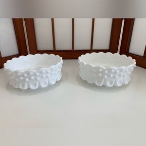 Vintage Milk Glass pair of Candle Holders
